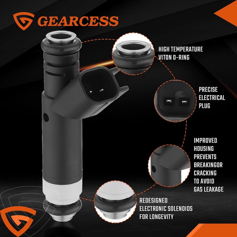GEARCESS Fuel Injectors Fit for Ford F-150/E-150 2004-2008, E-250 2005-2008, Explorer E-150 Club Wagon 2004-2005 & Fit for Mercury Mountaineer 2004-2005, V8 4.6L, Replace# 4L3Z9F593BA (Set of 8) - Image 4